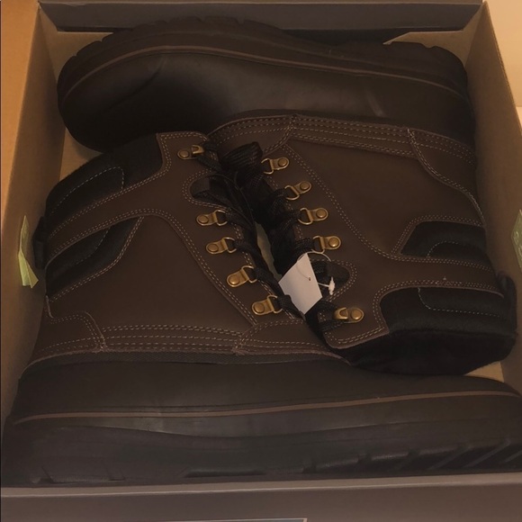 New Men's Khombu Brown Leather Duck Boots - Picture 7 of 13